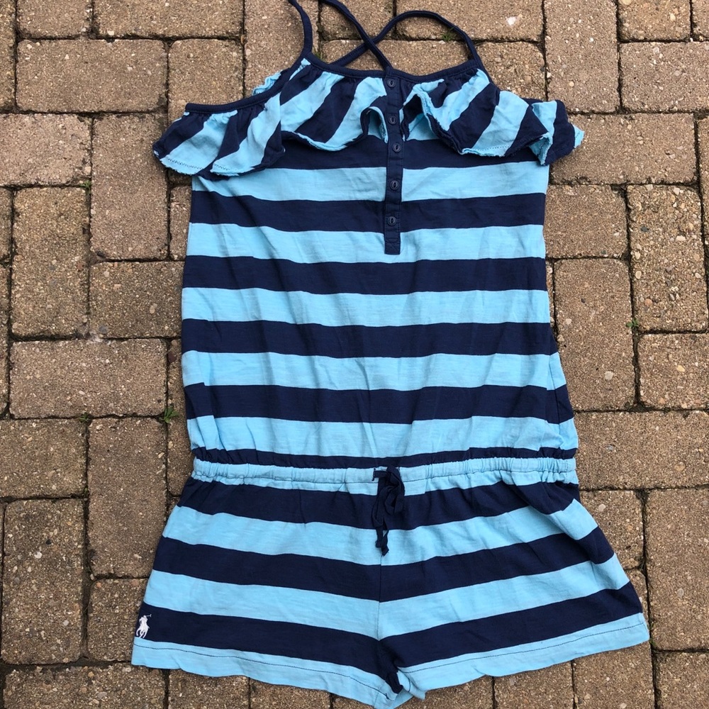 Ralph Lauren Blue Striped Romper